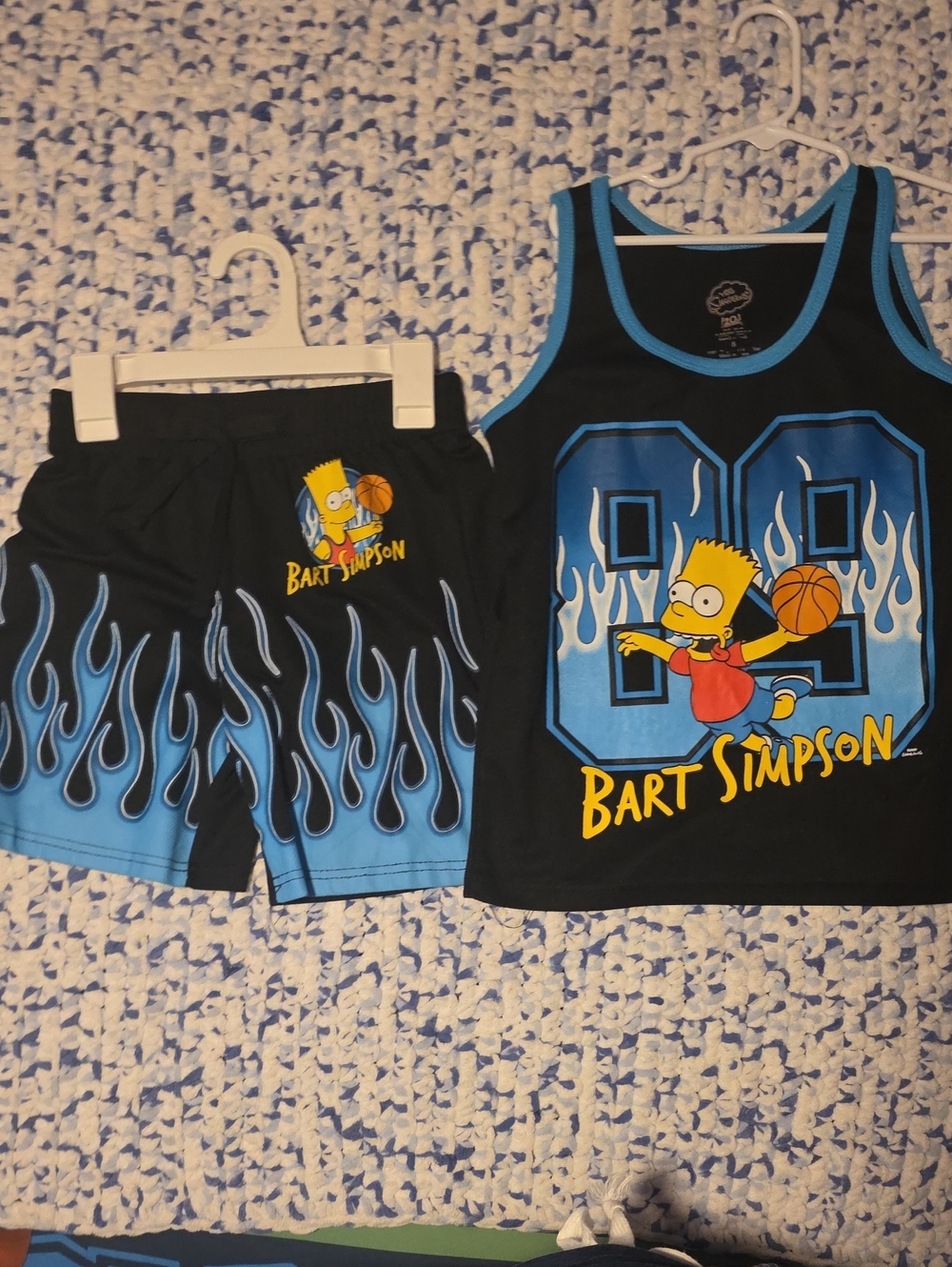 Bart Simpson Black & Blue Kids Matching Tank and Shorts Set